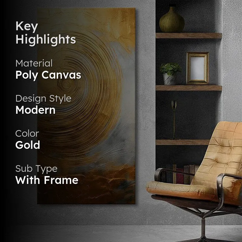 Golden Swirl Poly Canvas Wall Painting media 2