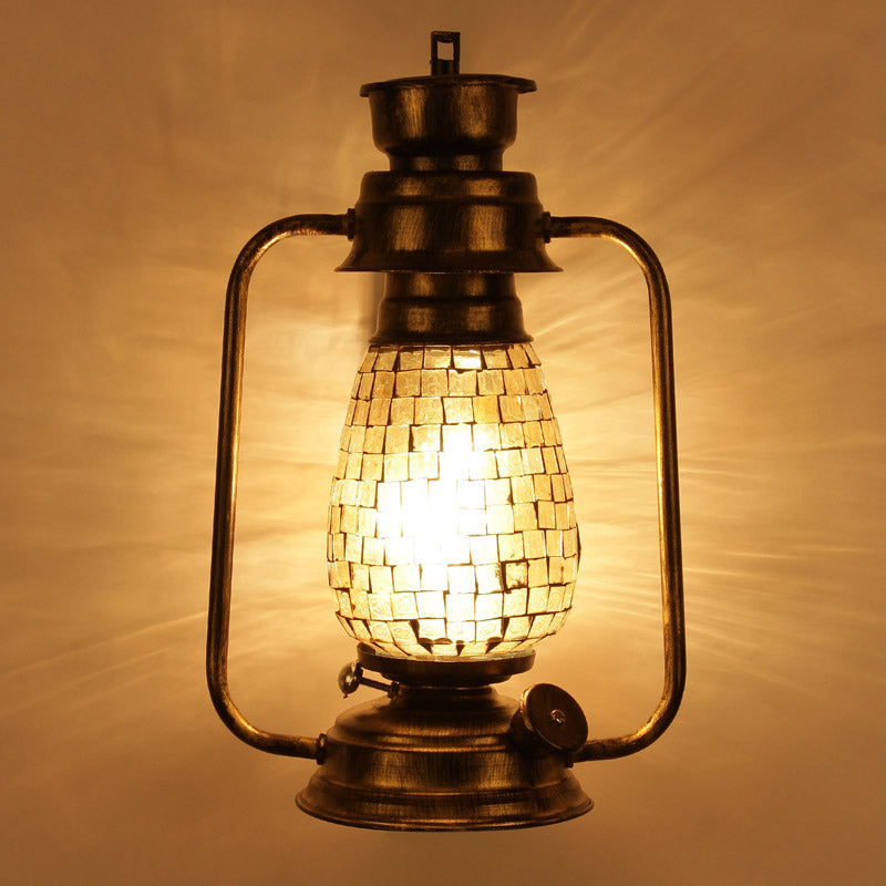Avina Mosaic Lantern Iron Wall Lamp - Gold media 4
