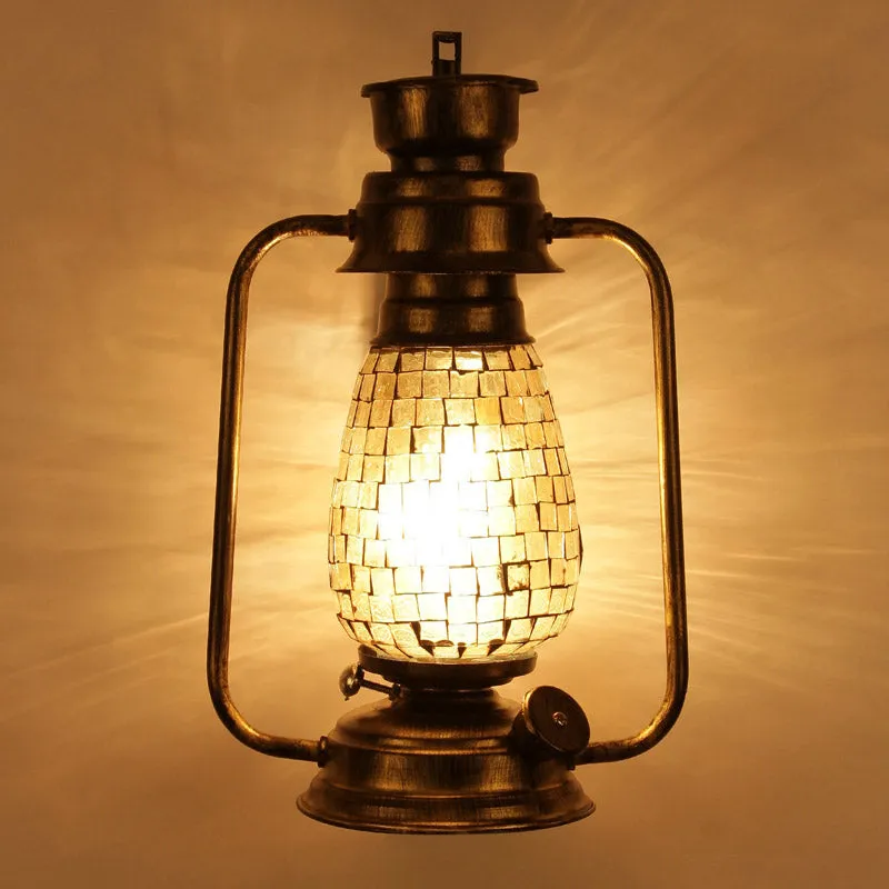 Avina Mosaic Lantern Iron Wall Lamp - Gold media 4