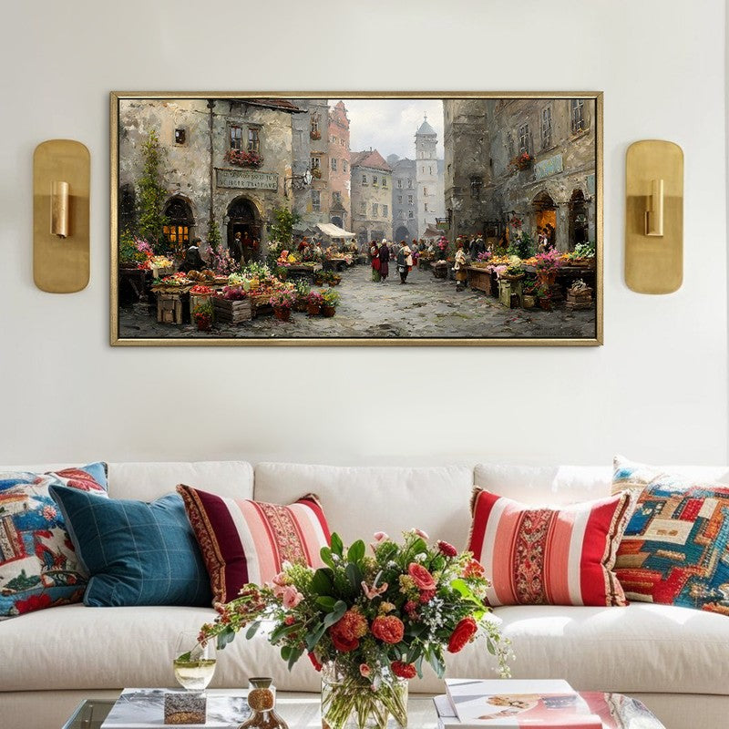 Heritage Walk Canvas Wall Painting With Frame