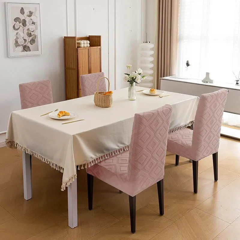 Diamante Jacquard Chair Cover (Soft Pink) - Set Of Four media 1