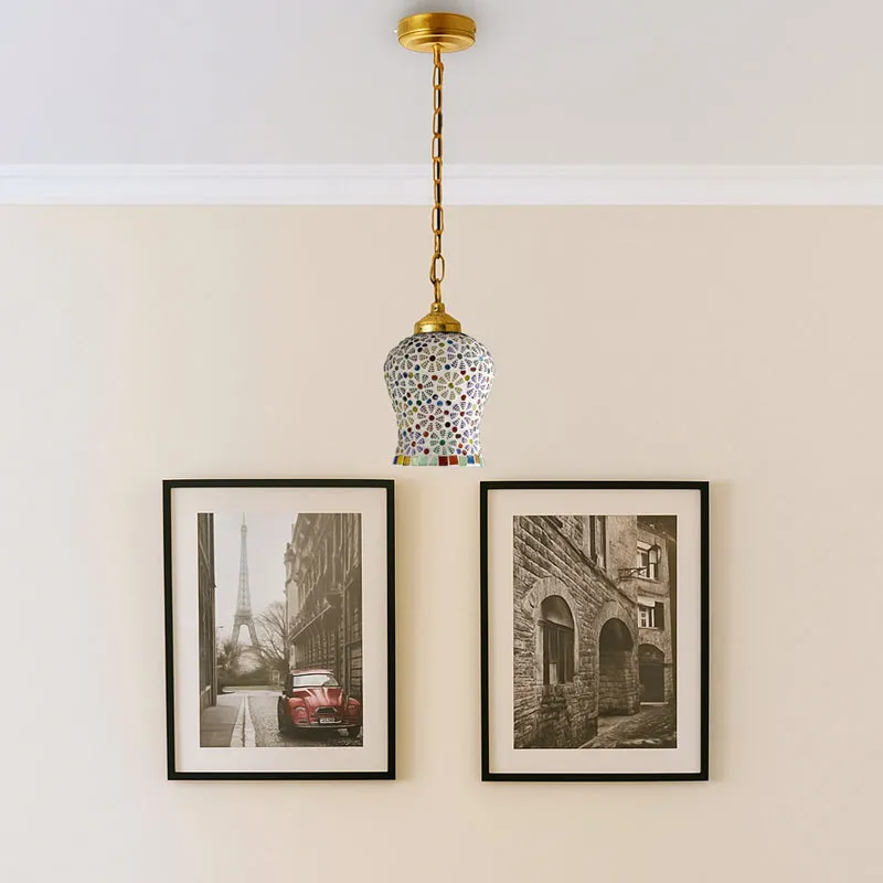 MosaicLuxe Metal & Glass Ceiling Lamp media 2