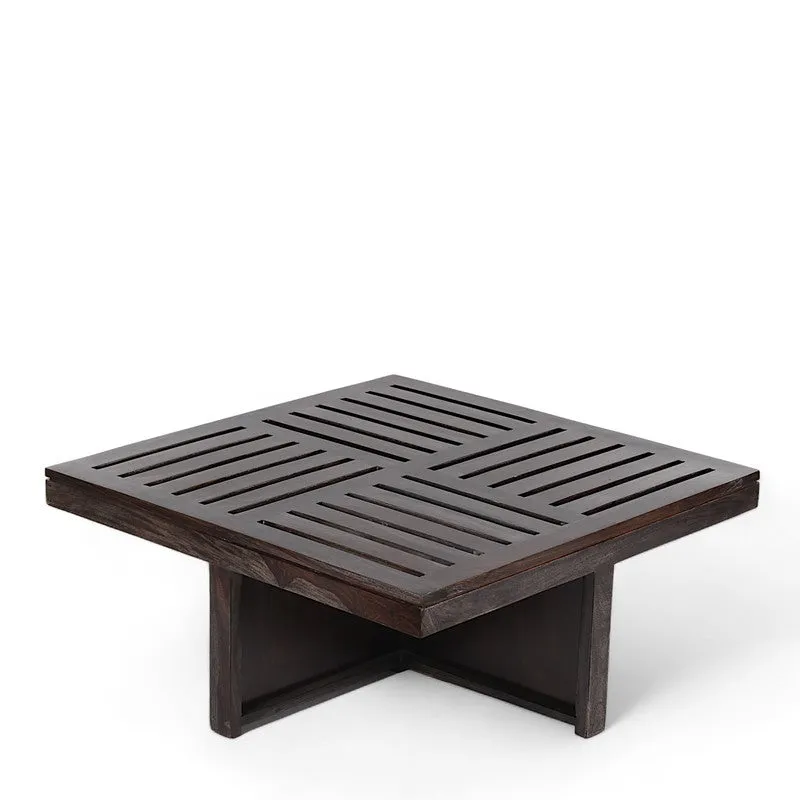 Hexiron Sheesham Wooden Center Table with Stools and Cushions (Brown) - Nine Piece Set media 4