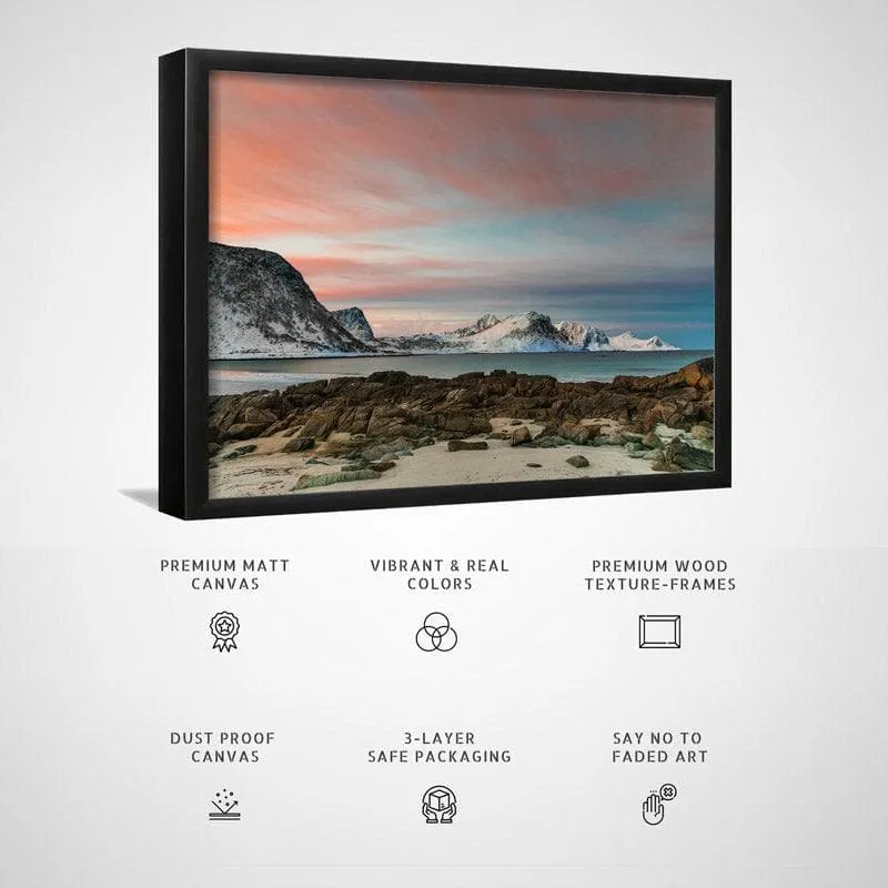 Winter Dawn Canvas Wall Painting - Black Frame media 5
