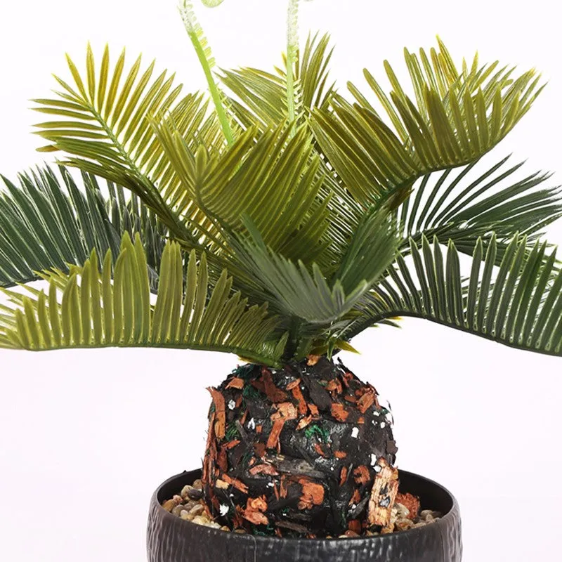 Lifelike Cycas Artificial Plant With Black Plastic Pot media 4