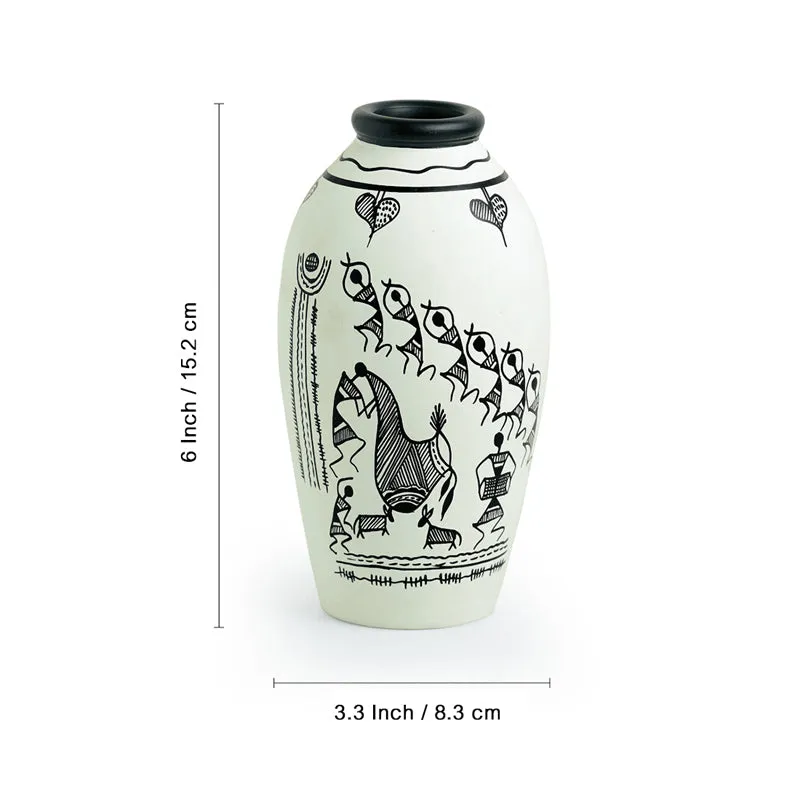 Baraka Warli Handpainted Vase - Set Of Two media 5
