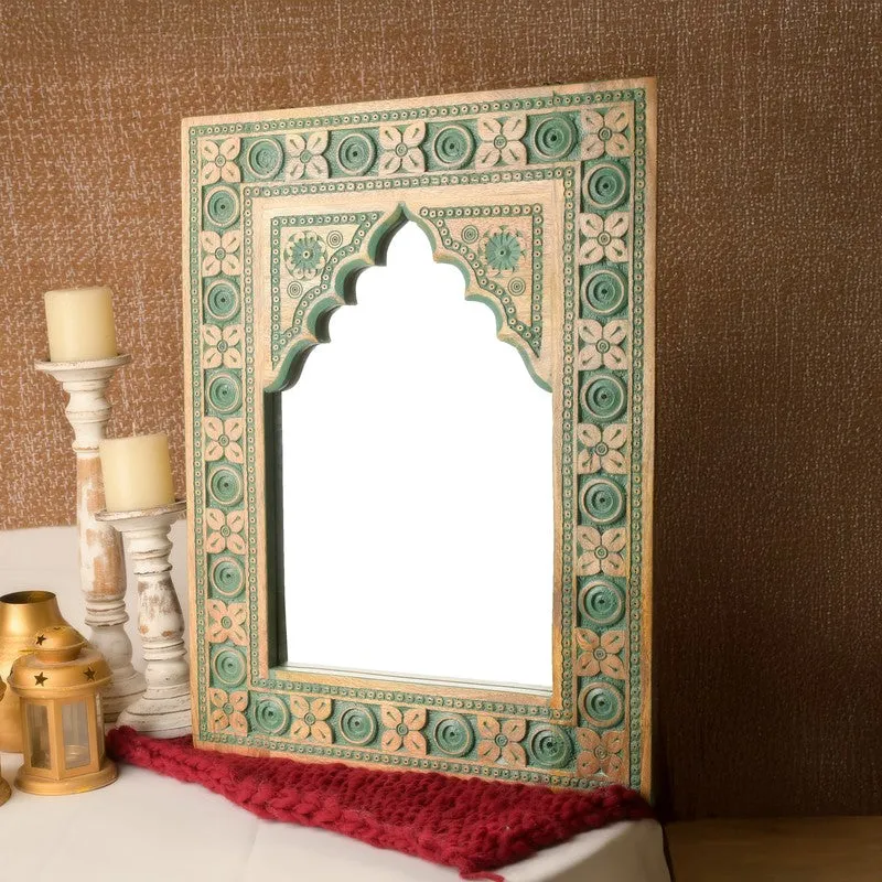 Aryza Premium Mango Wood Wall Mirror media 3