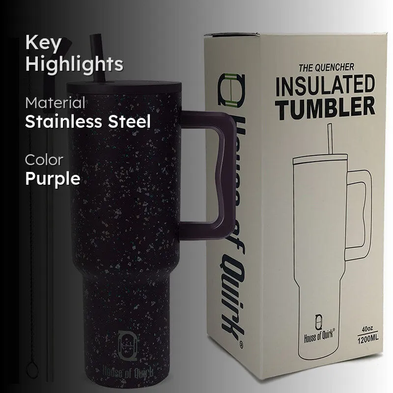 Pop Luxe Stainless Steel Tumbler (1200 ML) - Dark Purple media 2