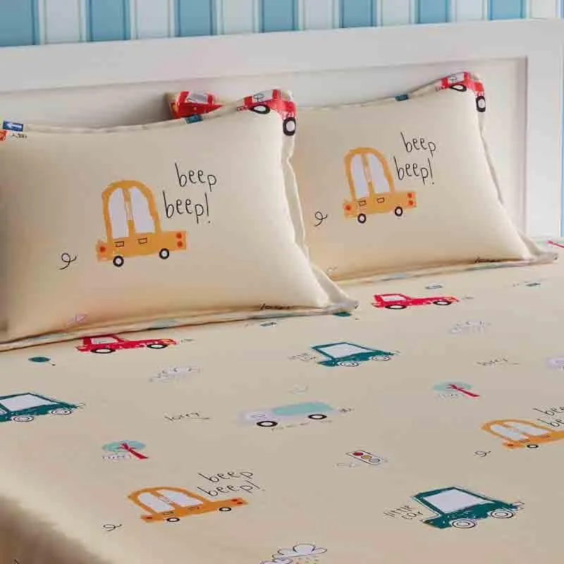 The Honking Cars Cotton Bedsheet  - 210 TC media 4