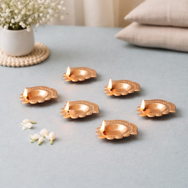 UtsavShimmer Metal Diyas - Set Of Six
