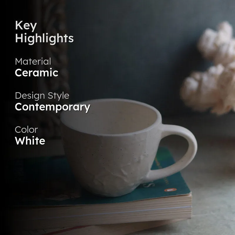 Meva Ceramic Tea Cup (230 mL)/White) media 2