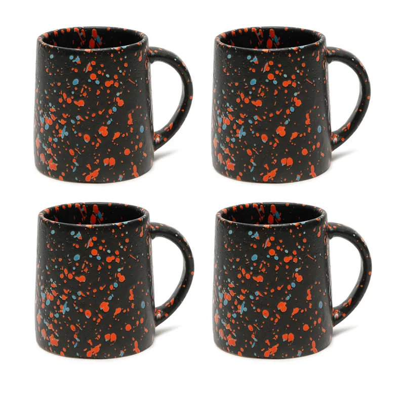 Splash Ceramic Coffee Mug (300 mL Each) - Set Of Four media 3