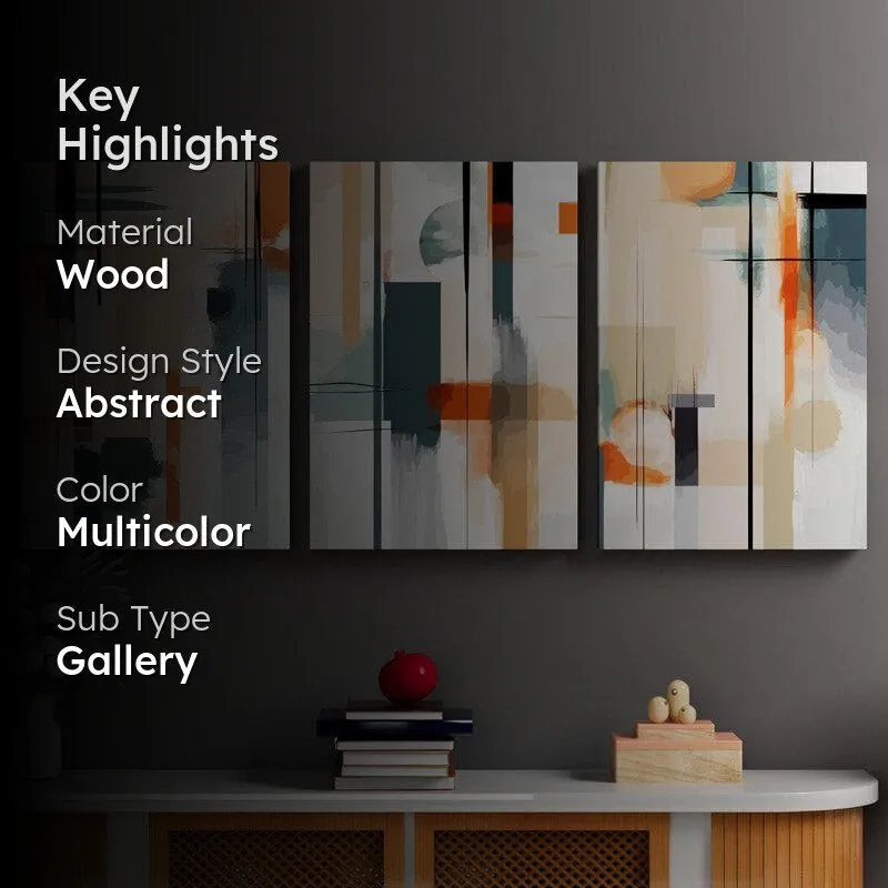 Abstract Merry Wall Painting - Set Of Three media 2