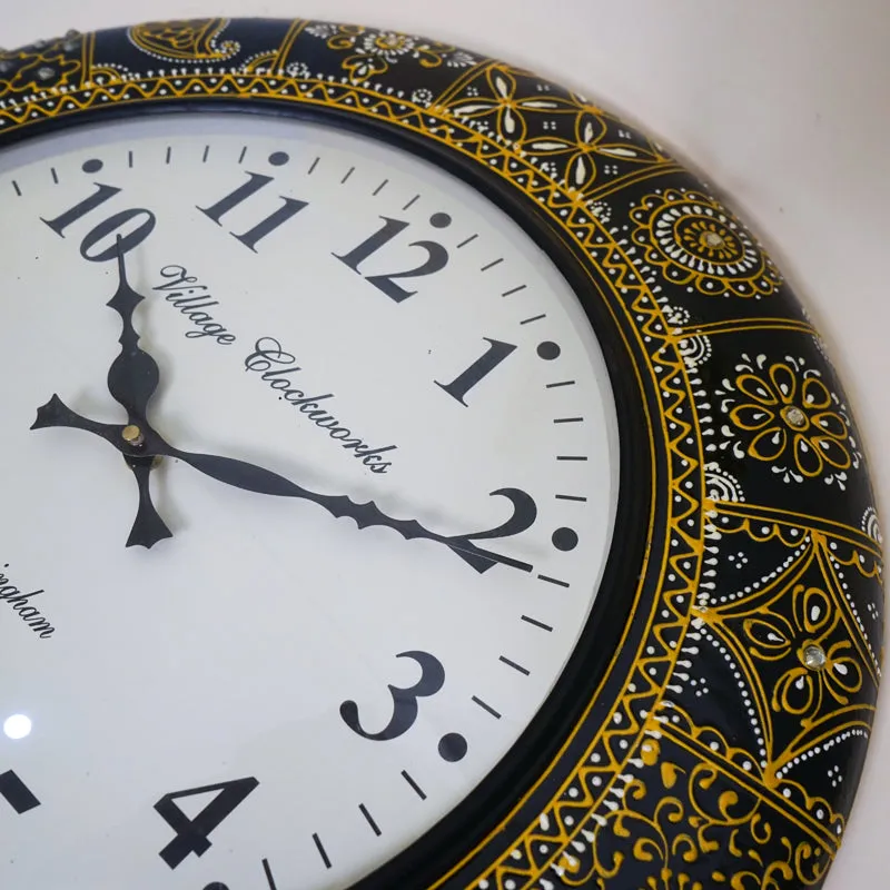 Sable Gold Hand Painted Wood Wall Clock media 3