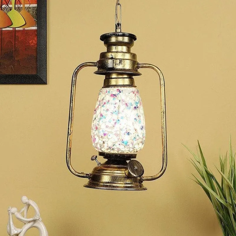 Indigo Mosaic Glass Ceiling Lamp media 3