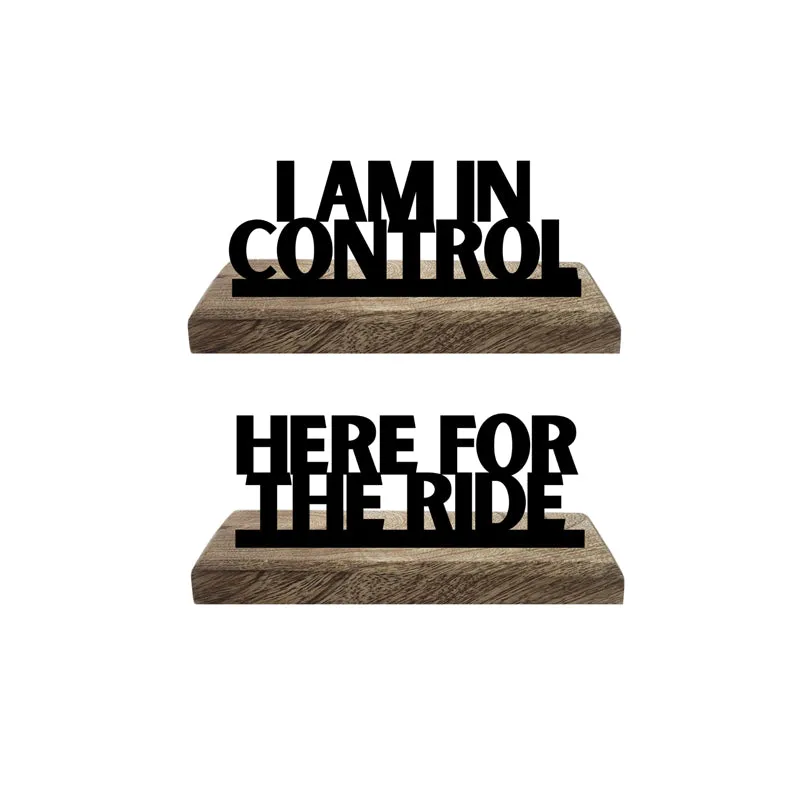 Here For The Ride Typography Showpiece - Set Of Two media 4
