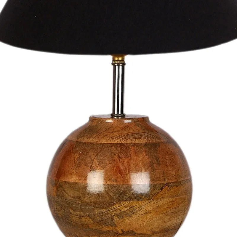 Auryon Cotton Table Lamp With Wooden Base - Black media 6