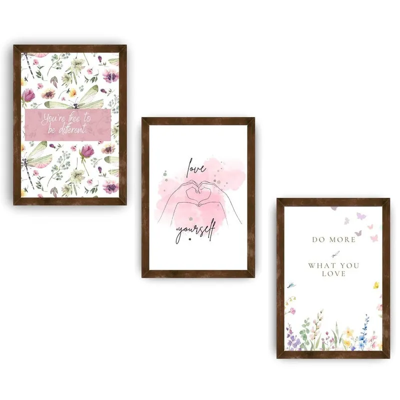 Love Script Paper Wall Painting With Frame - Brown media 5