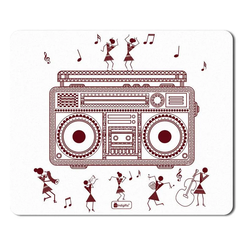 Warli Radio Mouse Pad - White media 4
