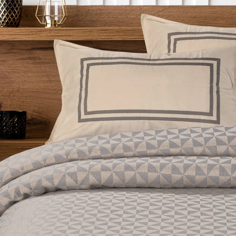 Prism Play Cotton Bedsheet (Grey) - 224 TC media 4