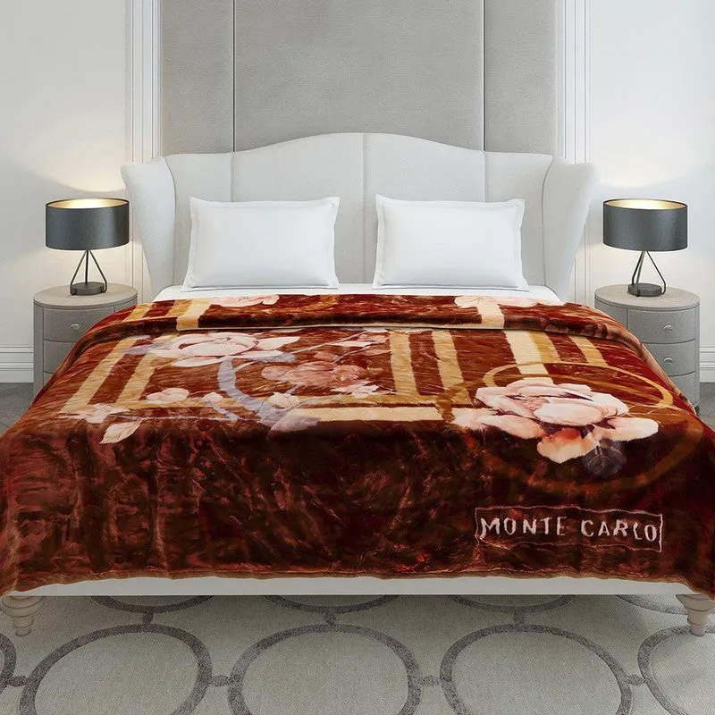 Monte Carlo Autumn Embrace Blanket (Brown,Beige) - 852 GSM media 3
