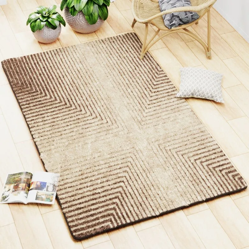 Quyren Abstract Micro Fiber Area Rug - Brown media 3