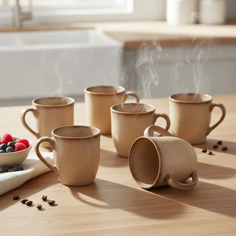 Elowen Porcelain Tea Cup (180 mL Each,Coffee) - Set Of Six media 1
