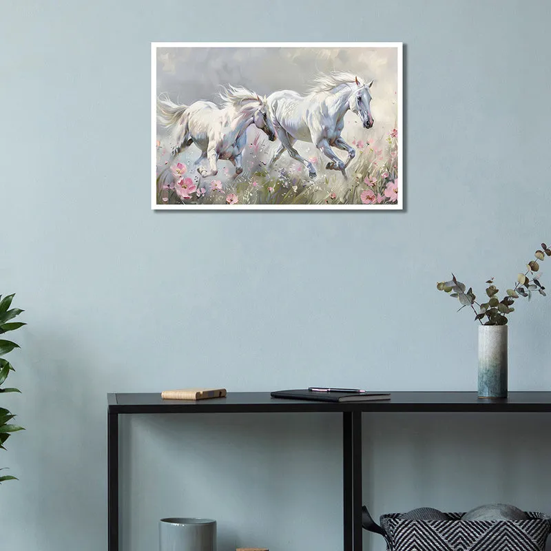 Equine Pair Wall Art with White Frame media 1