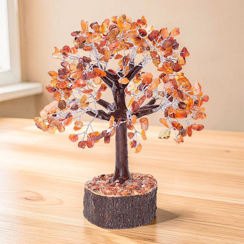 Agate Wish Tree Handcrafted Showpiece - Orange media 6