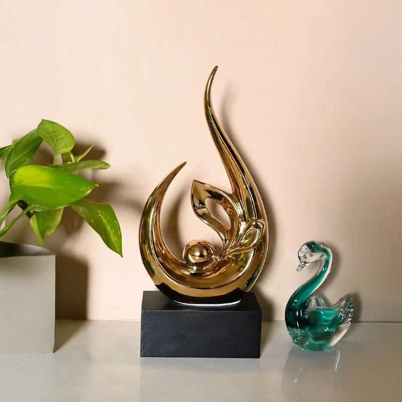 Vireon Elegant Golden Wave Showpiece