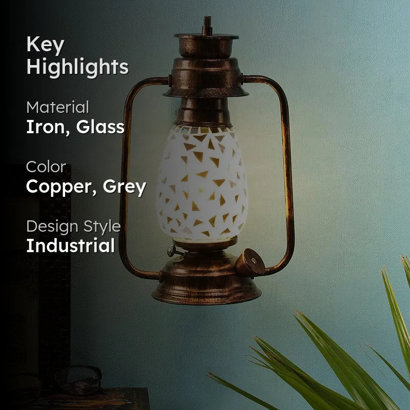 Dvija Mosaic Lantern Iron Wall Lamp - Copper media 2