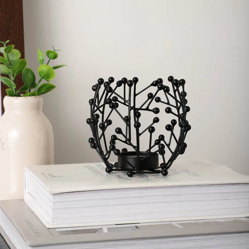 Crony Tea Light Candle Holder - Black media 1