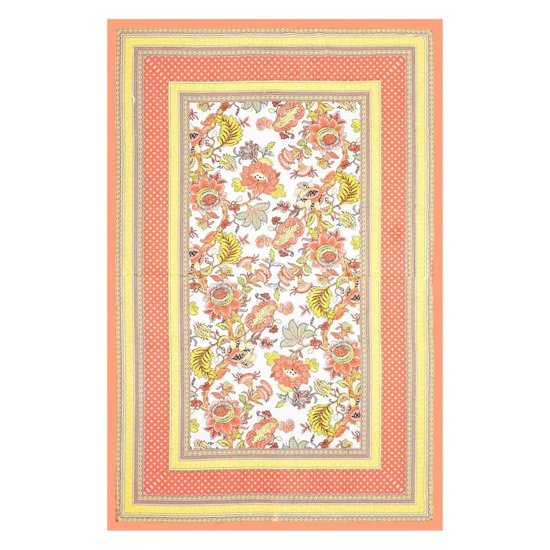 Fabrixa Floral Cotton Bedsheet (Yellow & Orange) - 240 TC media 5