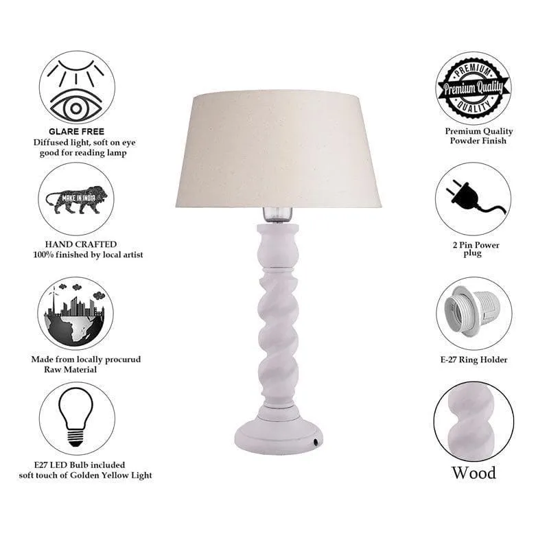 Serenity Shade Fabric Table Lamp - Beige,White media 6