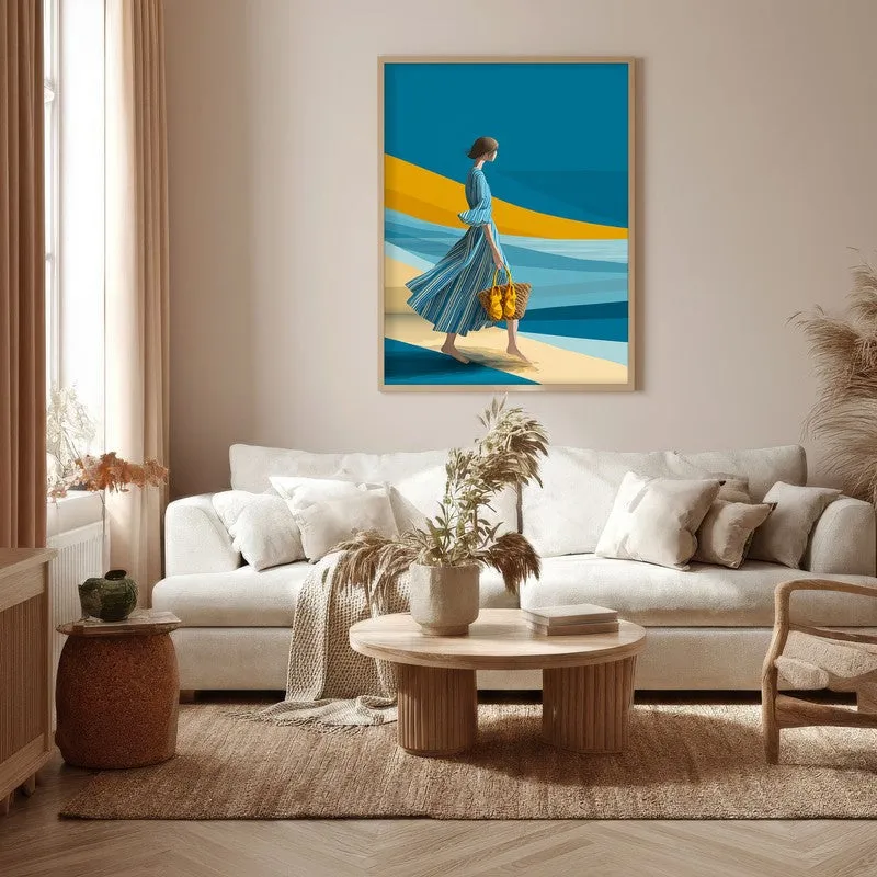 Ocean Air Canvas Wall Painting - Brown Frame media 5