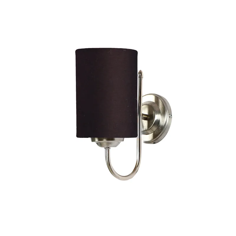 Altura Cylindrical Fabric & Metal Wall Lamp - Black media 3