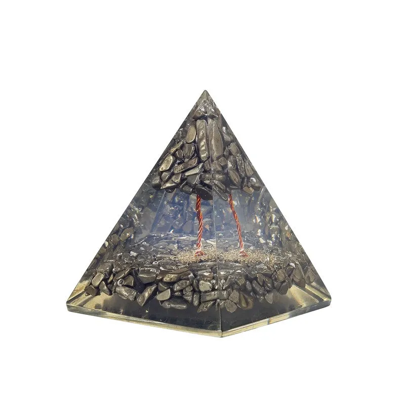 Pyrite Money Attraction Glass Pyramid media 3