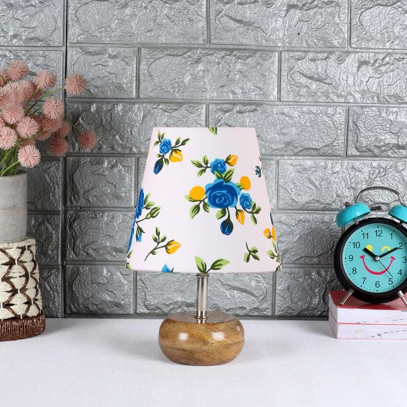 Astrova Blue Fleur Fabric Table Lamp - Multicolor media 3