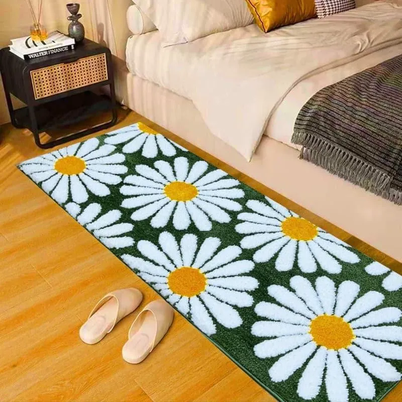 Daisy Dawn Micro Fiber Runner Rug - Green media 3