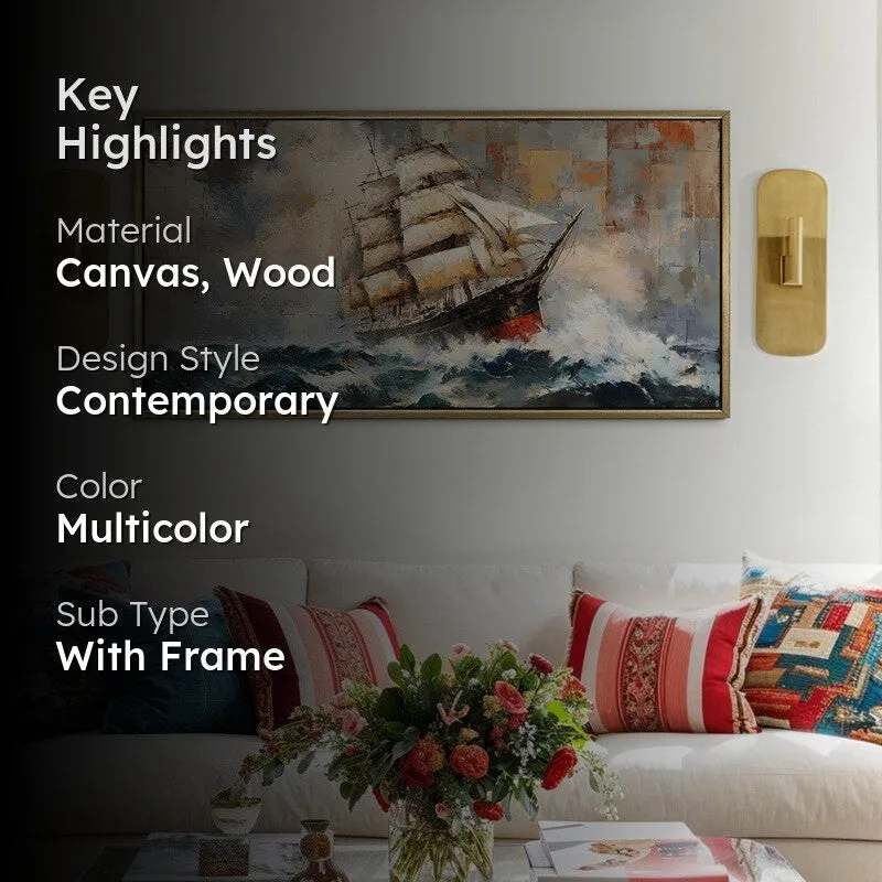 Rolling Waves Canvas Wall Painting With Frame media 2