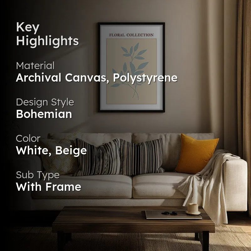 Midnight Flora Canvas Wall Painting With Black Frame media 2