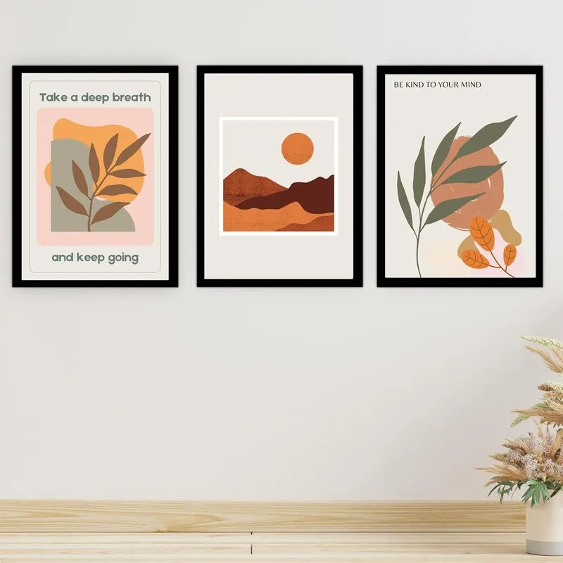 Desert Muse Paper Wall Painting With Frame - Black media 3