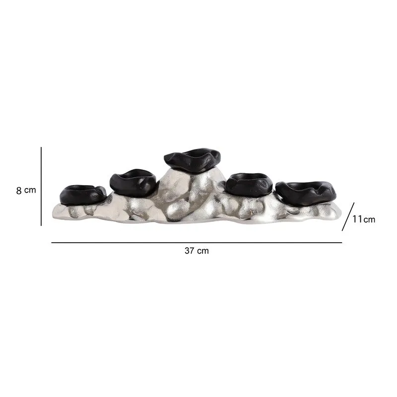 Modern Floral Candle Holder - Black media 5