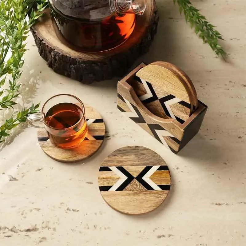 Teer Wooden Coaster - Set Of Four media 1