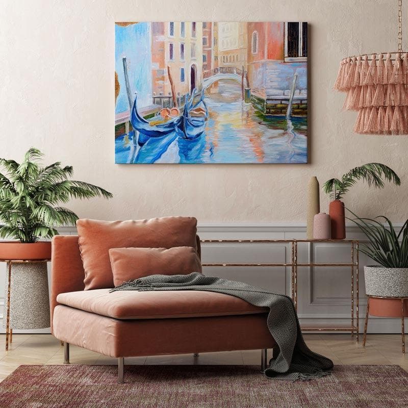 Gondola In Venice Canvas Wall Painting - Gallery Wrap