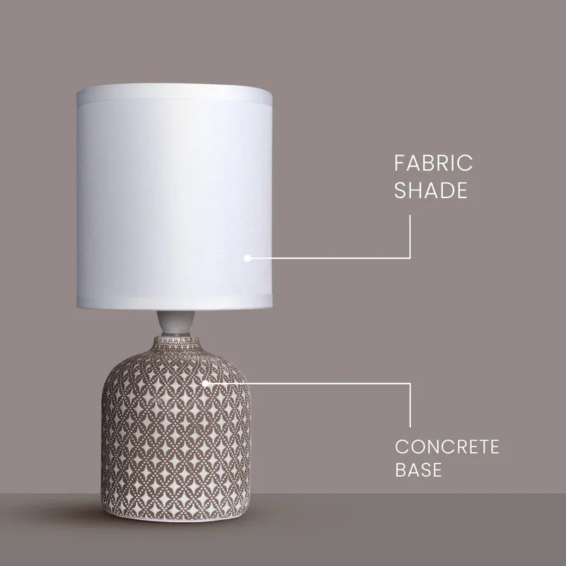 Moroccan Mist Concrete LED Fabric Table Lamp - Grey,White media 4
