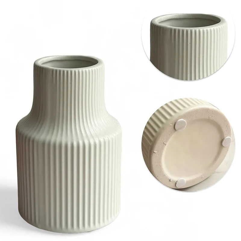 Petal Prose Ceramic Vase - White media 4