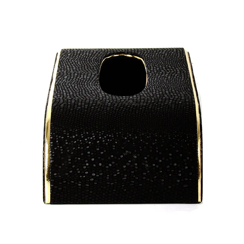 Tisquo Curve Faux Leather Tissue Box - Black media 4