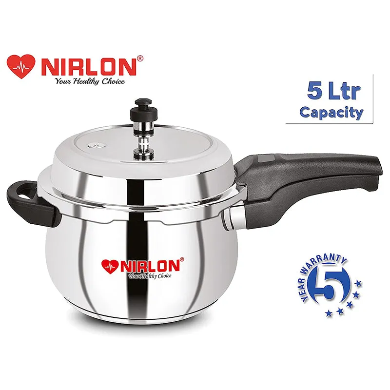 Nirlon Steel Pressure Cooker - 5000 mL/ 7 Inches media 1