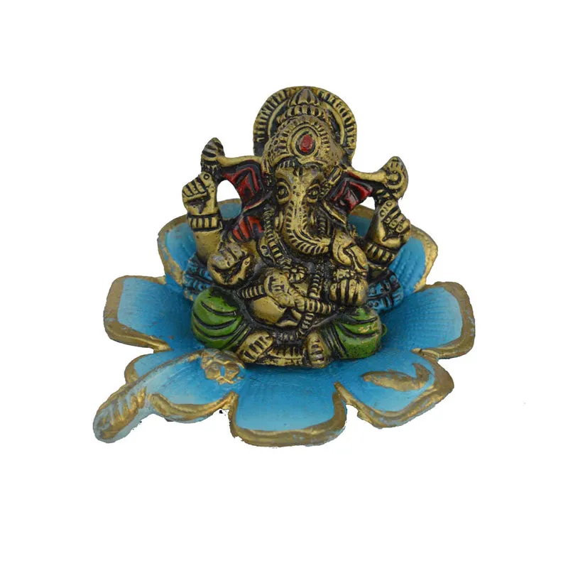 Ganesha On Blue Leaf Idol media 3